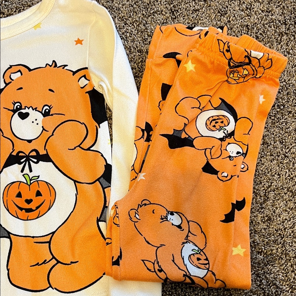 Halloween Care Bears Pajama Set with pumpkin knee high socks - Picture 3 of 11